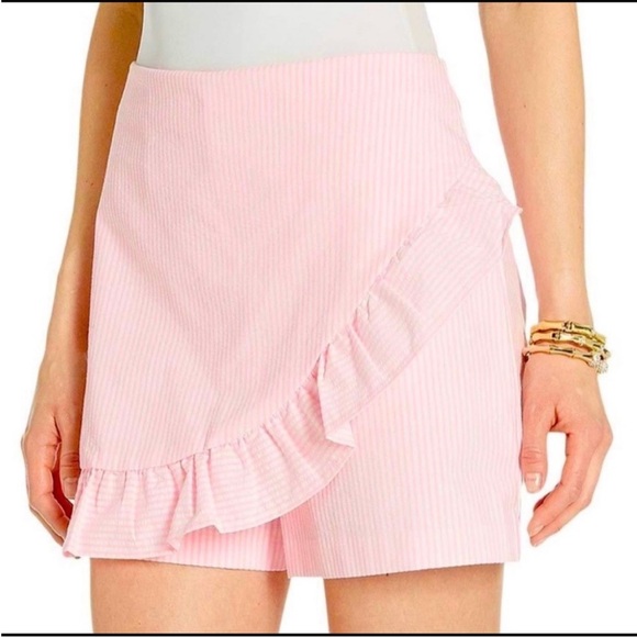 Jupe-Short Lilly Pulitzer Faye Taille 8 – Capri Coral Seersucker – NEUF Avec étiquettes